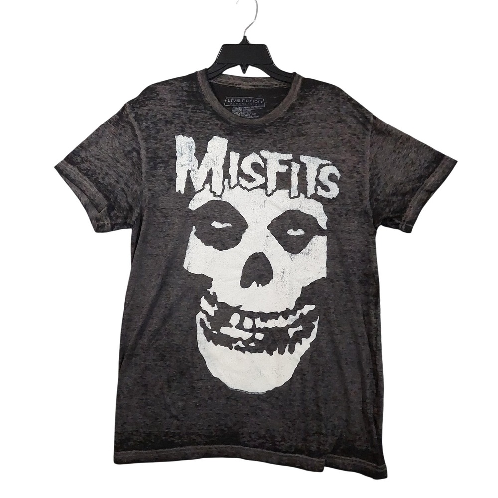 Misfits Shirt Mens XL Black Burnout Skull Band Tee Punk Live Nation Paper Thin